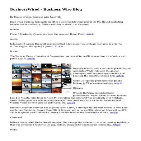 BusinessWired - Business Wire Blog