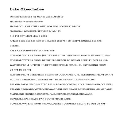 Lake Okeechobee | PDF
