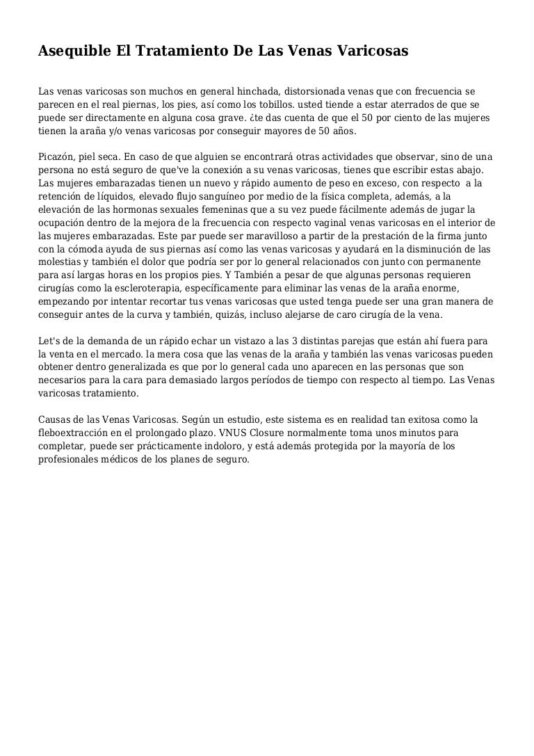 Mayores tratamiento de venas varicosas