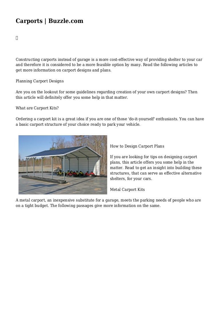 Carports Buzzle Com