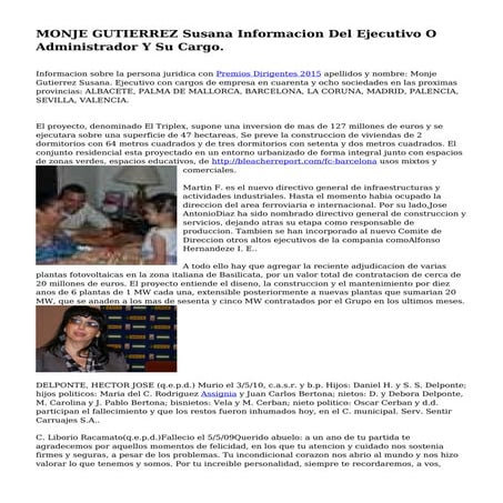 MONJE GUTIERREZ Susana Informacion Del Ejecutivo O Administrador Y Su Cargo.
