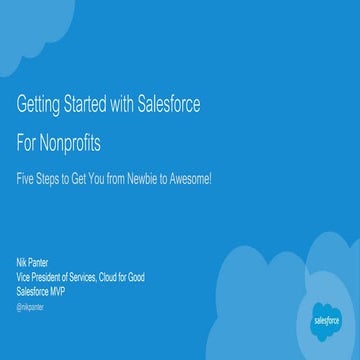 Getting Started with Salesforce for Non-Profits by Nik Panter