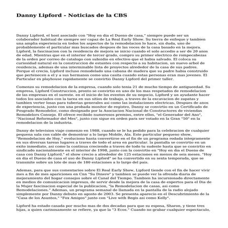 Danny Lipford - Noticias de la CBS