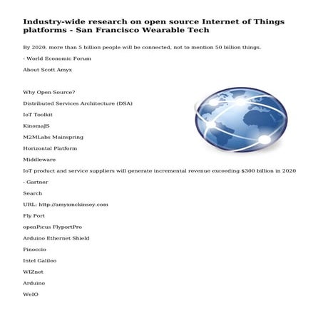 Industry-wide research on open source Internet of Things platforms - San Fran...