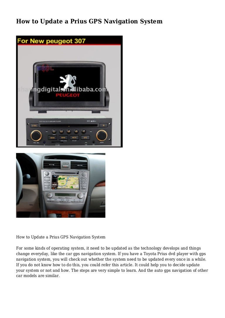How To Update A Prius Gps Navigation System