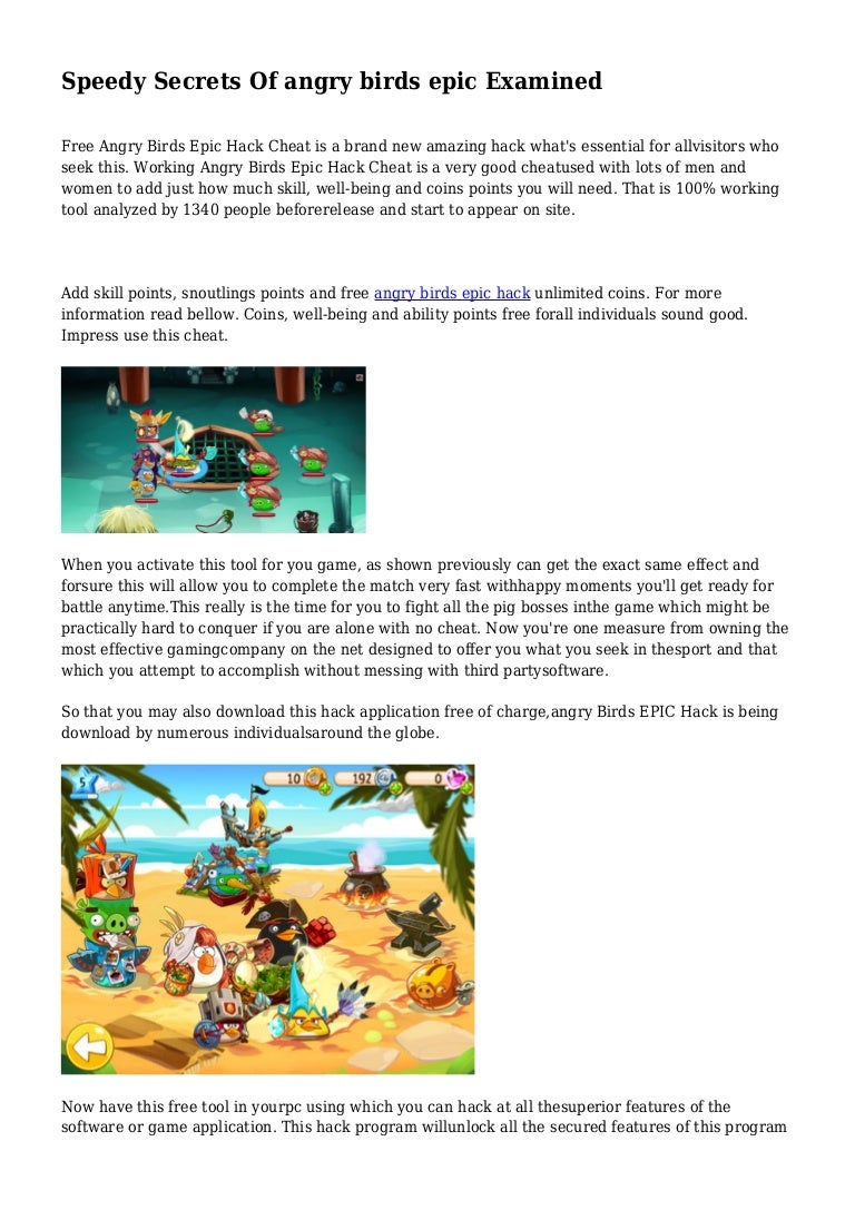 angry bird epic hack