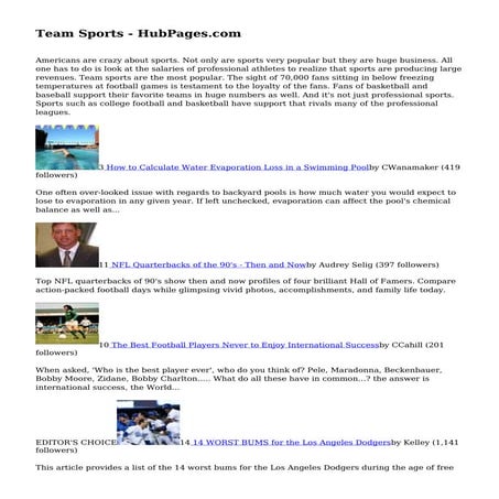 Team Sports - HubPages.com