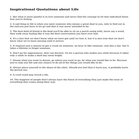 Inspirational Quotations about Life