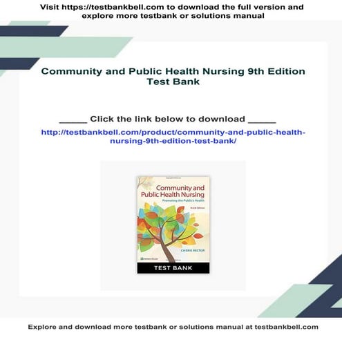 Community and Public Health Nursing 9th Edition Test Bank | PDF