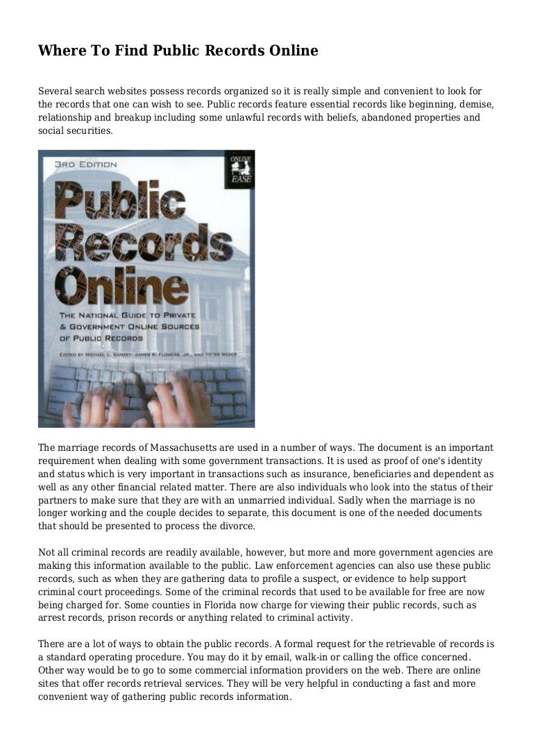 Where To Find Public Records Online