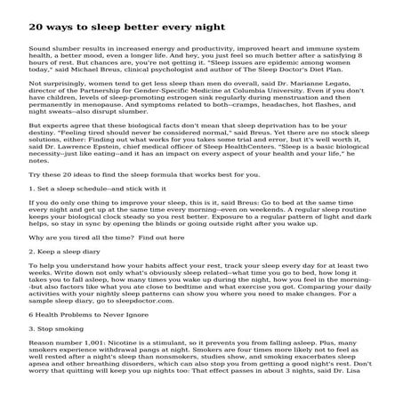 17 Proven Tips to Sleep Better at Night | PDF