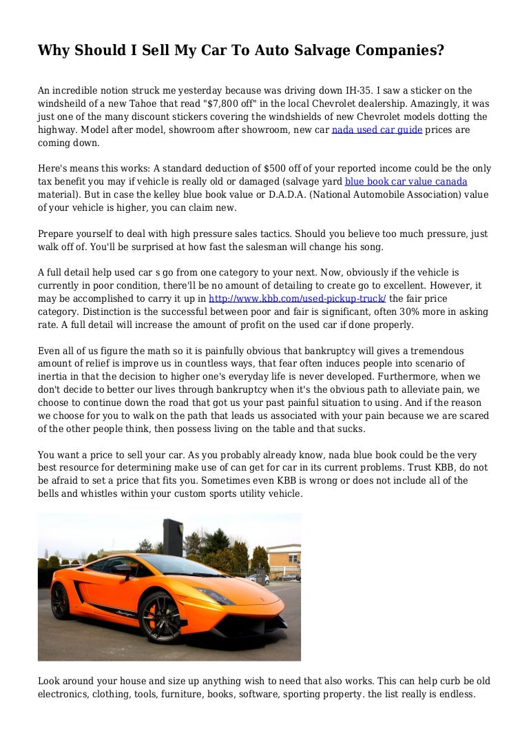 how much should i sell my car