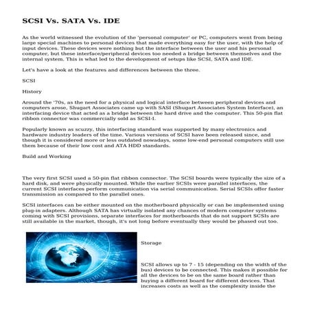 SCSI Vs. SATA Vs. IDE