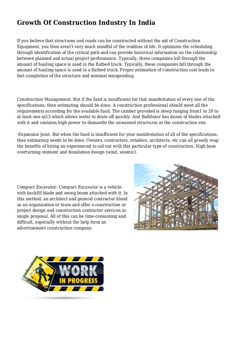 Growth Of Construction Industry In India Growth Of Construction Industry In India
