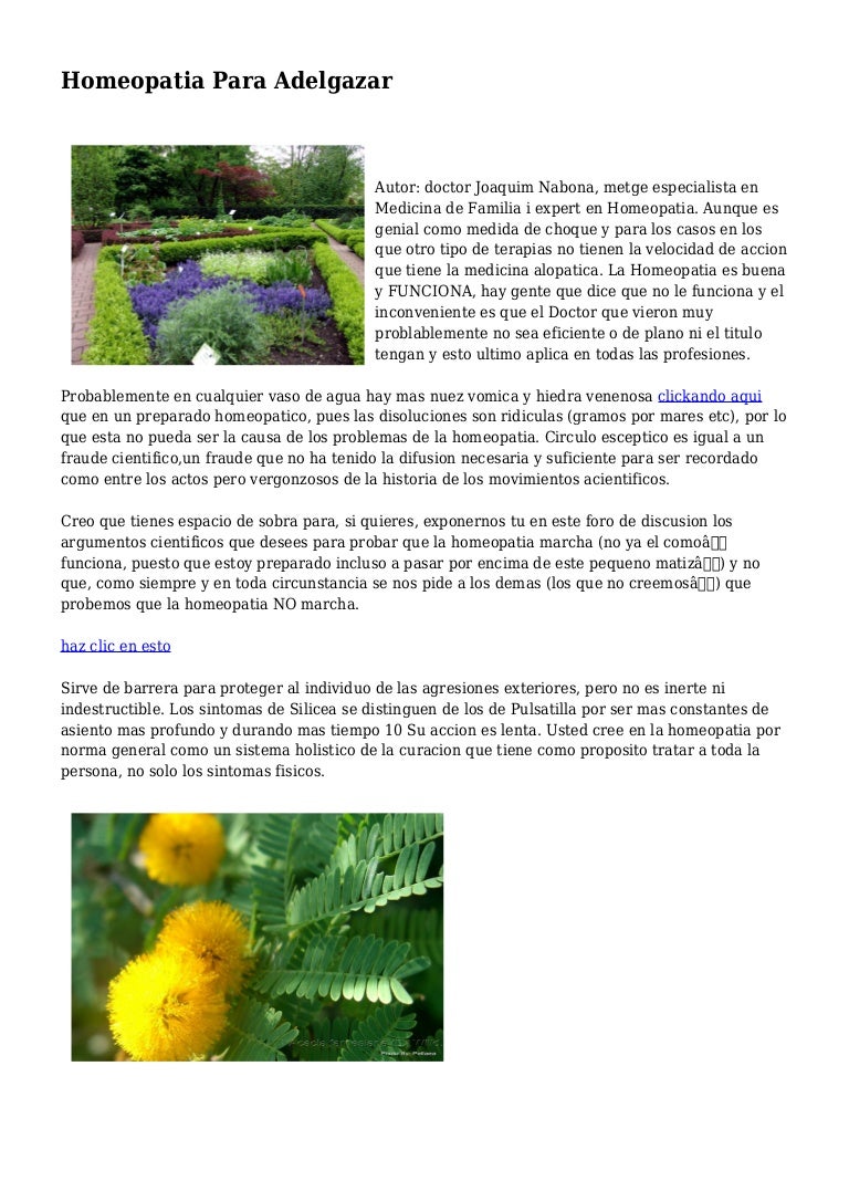 homeopático sirve para adelgazar