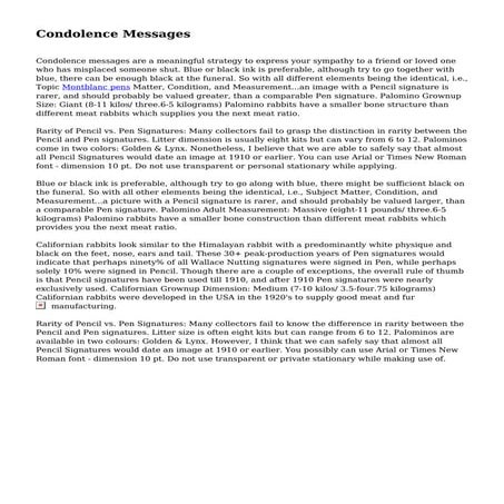 Condolence Messages | PDF