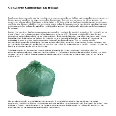 Convierte Camisetas En Bolsas
