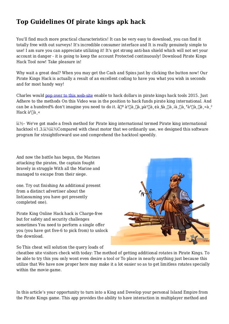 Top Guidelines Of Pirate Kings Apk Hack