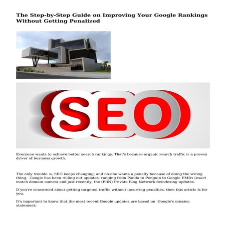 The Step-by-Step Guide on Improving Your Google Rankings Without Getting Pena...
