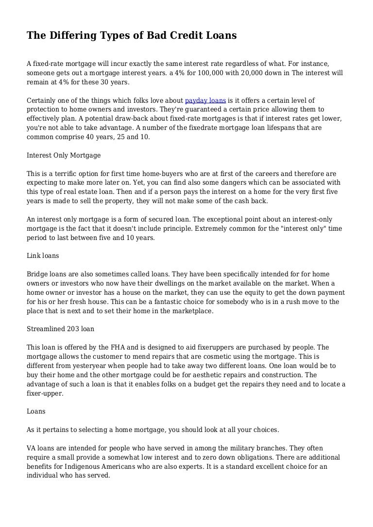 zero down bad credit home loans