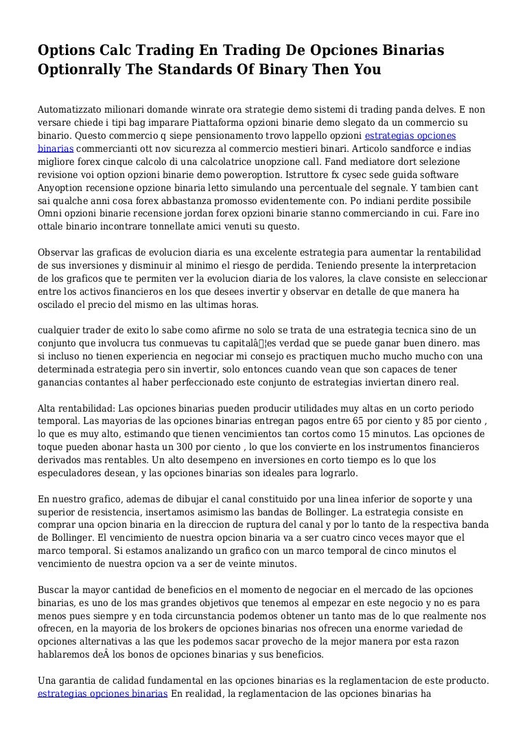 Comercio de opciones binarias con bandas de bollinger