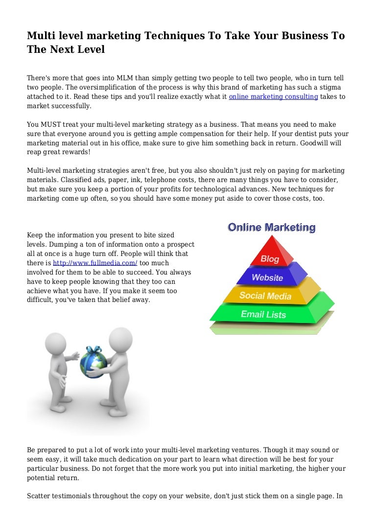 Multi level marketing Techniques To Take Your Business To The Next Le…