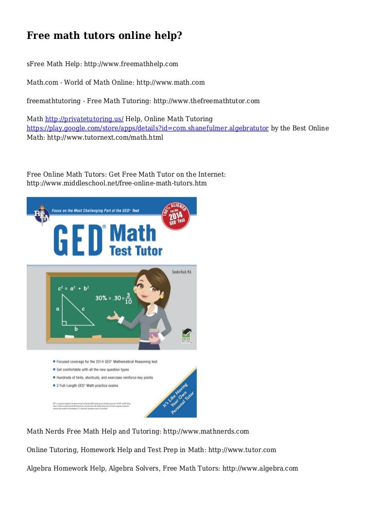 Free math tutors online help?