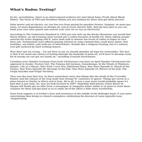 What's Radon Testing?