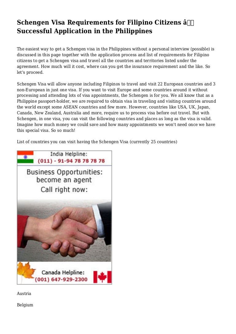 Schengen Visa Requirements for Filipino Citizens Successful Applica…