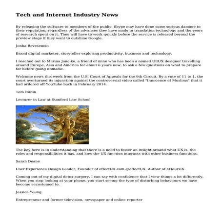 Tech and Internet Industry News