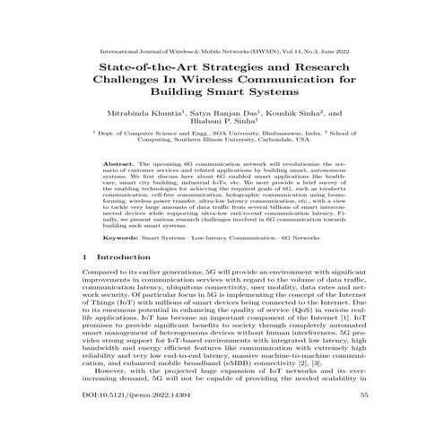 State-of-the-Art Strategies and Research Challenges In Wireless Communication...