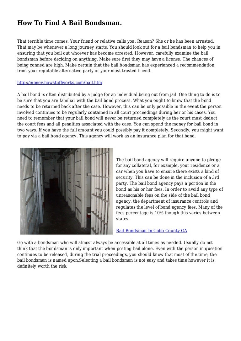 How To Find A Bail Bondsman.