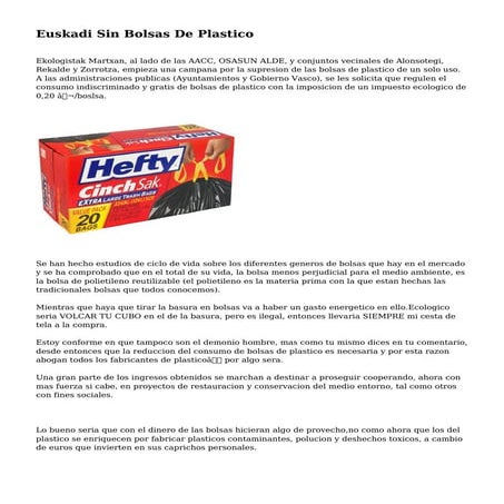 Euskadi Sin Bolsas De Plastico
