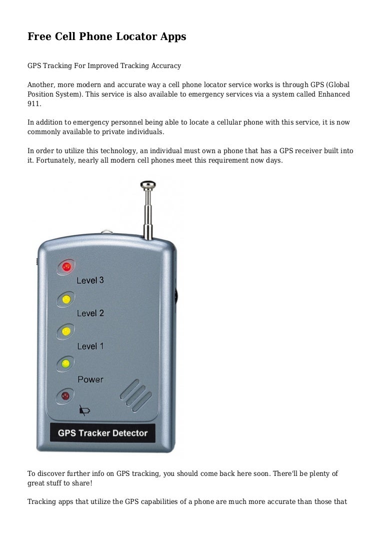 Free Cell Phone Locator Apps