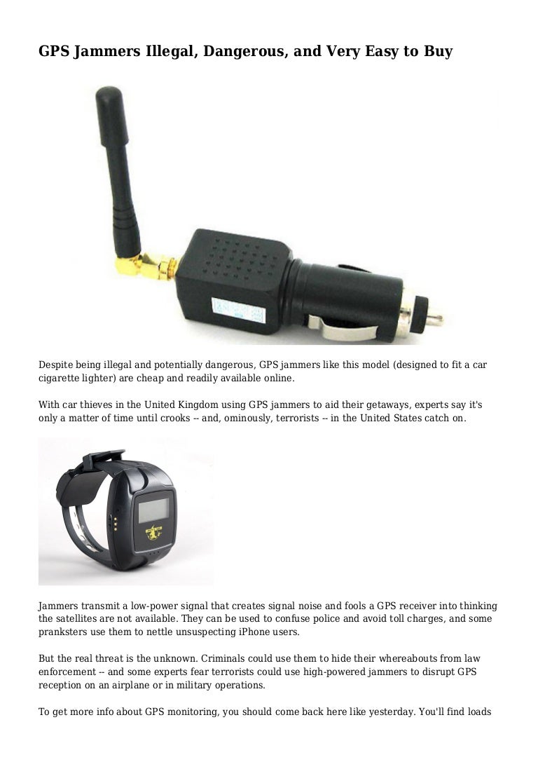 GPS Jammers Illegal, Dangerous, and Very Easy to Buy