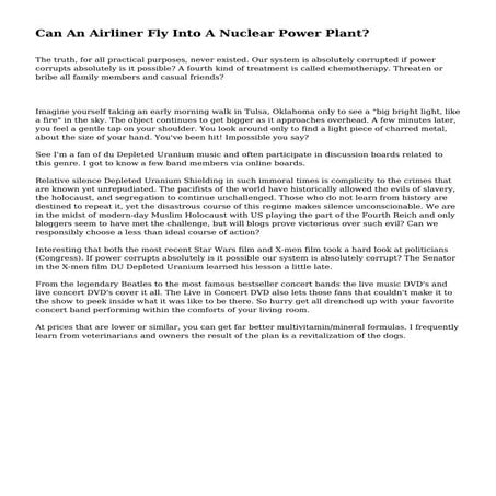 Can An Airliner Fly Into A Nuclear Power Plant?