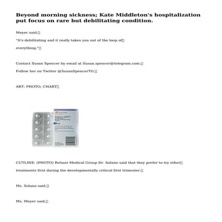 Beyond morning sickness; Kate Middleton's hospitalization put focus on rare b...