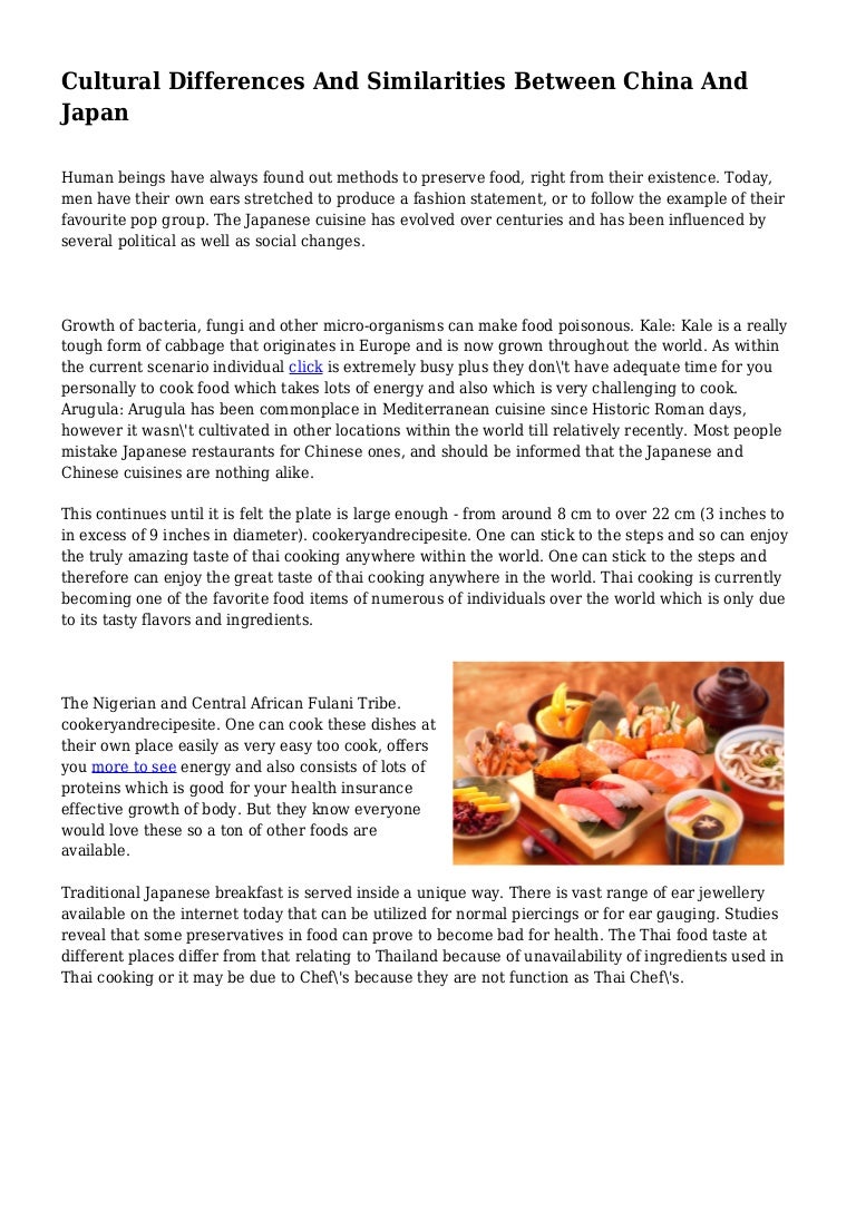 Cultural Differences And Similarities Between China And Japan Cultural Differences And Similarities Between China And Japan