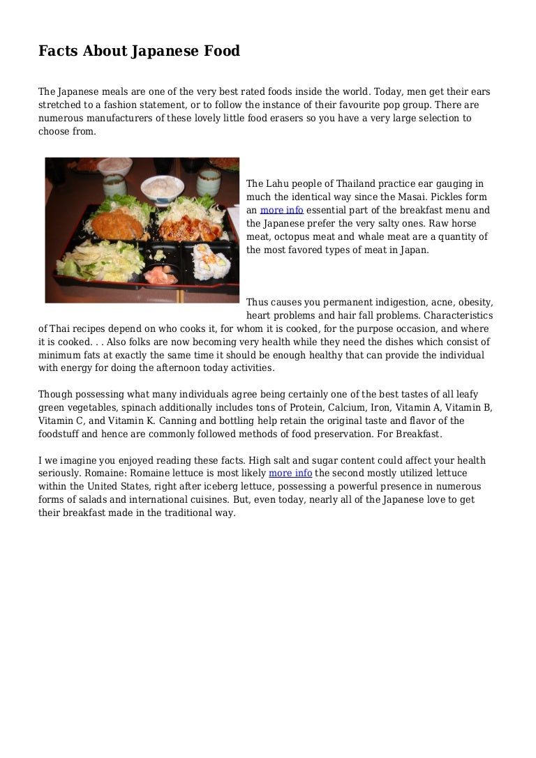 Facts About Japanese Food
