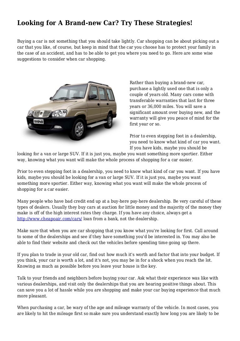 i just bought a new car and i want to trade it in