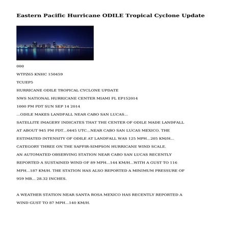 Eastern Pacific Hurricane ADRIAN Tropical Cyclone Update...CORRECTED ...
