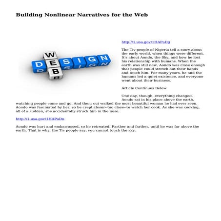 Building Nonlinear Narratives for the Web