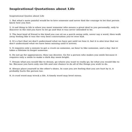 Inspirational Quotations about Life