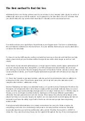 The Best method To find Out Seo