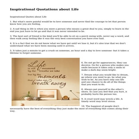 Inspirational Quotations about Life