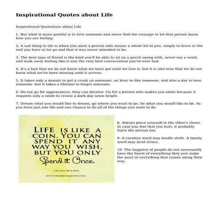 Inspirational Quotes about Life