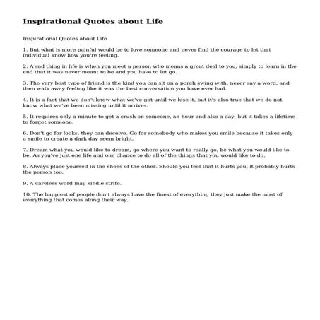 Inspirational Quotes about Life