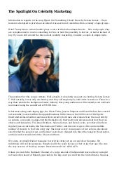 The Spotlight On Celebrity Marketing