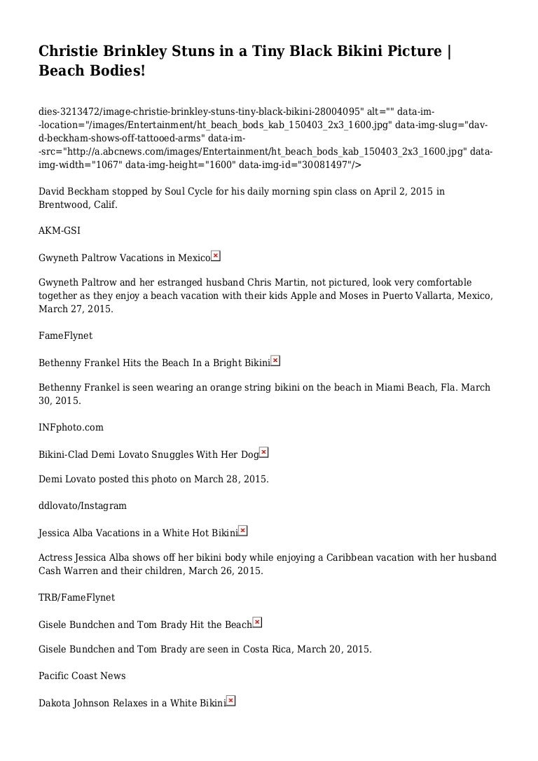 Christie Brinkley Stuns In A Tiny Black Bikini Picture Beach Bodies