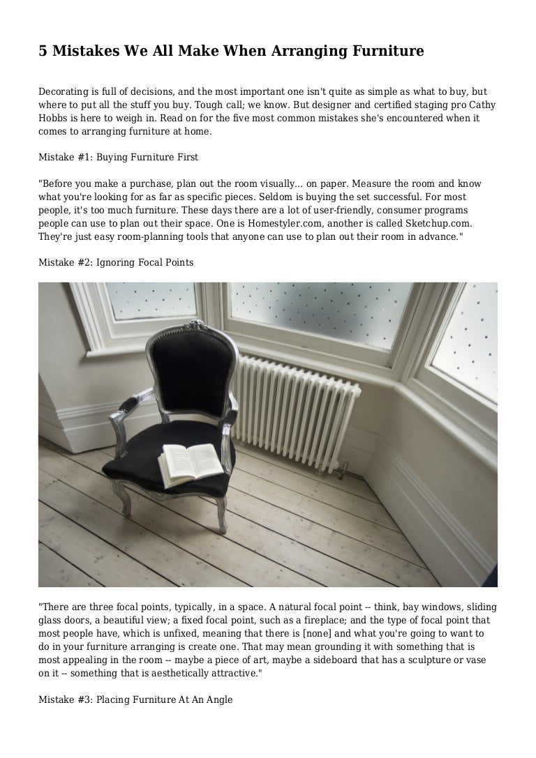 5 Mistakes We All Make When Arranging Furniture